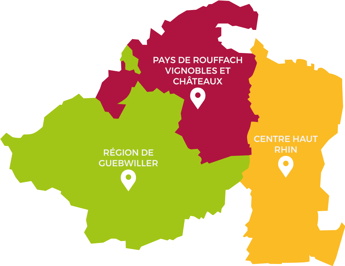 Carte représentant les communcautés de Communes du SCoT du Pays Rhin Vignoble Grand Ballon